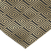 Schwarz-Gold-Griechisches Schlüsselmuster Kurzer Tischläufer (Ecke)