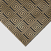 Schwarz-Gold-Griechisches Schlüsselmuster Seidenpapier (Detail)