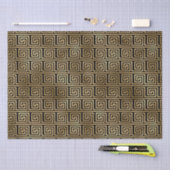 Schwarz-Gold-Griechisches Schlüsselmuster Seidenpapier (Handwerk)