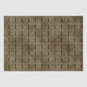 Schwarz-Gold-Griechisches Schlüsselmuster Seidenpapier (Vorderseite)