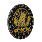 Schwarz-Gold Grizzle Bear Beauty Dartscheibe (Vorderseite Links)