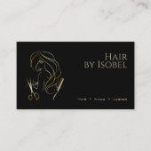 Schwarz-Gold-Haarstylist Visitenkarte (Vorderseite)