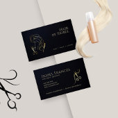 Schwarz-Gold-Haarstylist Visitenkarte