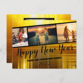 Schwarz-Gold-Happy-Neujahrsfoto-Collage Postkarte