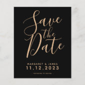 Schwarz-Gold-HAUSHALT Save the Date zum Hochzeitse (Vorderseite)