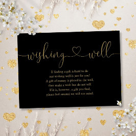 Schwarz-Gold-Herz-Skript wünschen gute Hochzeit Begleitkarte