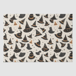 Schwarz-Gold-Hexe-Hasenstars-Creme Halloween Seidenpapier