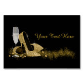 Schwarz-Gold-High-Heel-Shoe Tischnummer (Rückseite)