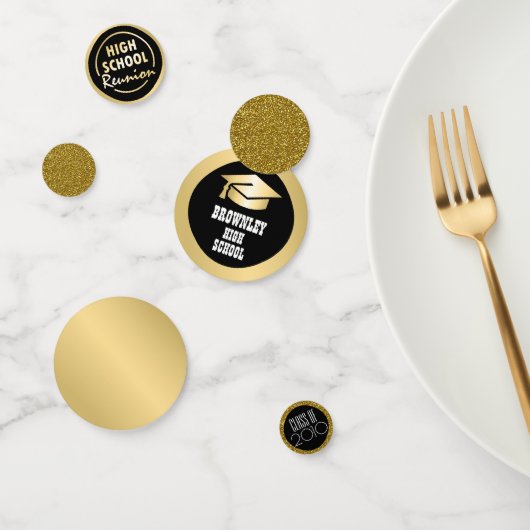 Schwarz, Gold High School Wiedersehen Konfetti (Gruppe)