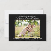 Schwarz/Gold Hintergrund - 3x5 Grad Bekanntgabe Einladung (Vorderseite)