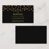 Schwarz-Gold-Hochzeit Begleitkarte (Vorne/Hinten)