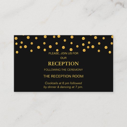 Schwarz-Gold-Hochzeit Begleitkarte (Vorderseite)