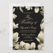 Schwarz-Gold-Hochzeit Einladung (Vorderseite)