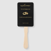 Schwarz-Gold-Hochzeit Fächer (Vorderseite)