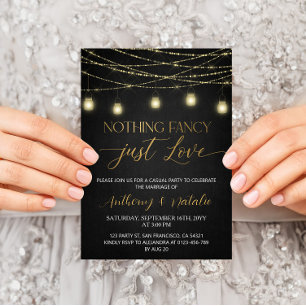 Schwarz-Gold-Hochzeit mit eleganten Skripten Einladung