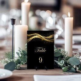 Schwarz-Gold-Hochzeit-Tischnummer Tischnummer