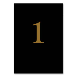 Schwarz/Gold-Hochzeitkarte für die Tischnummer