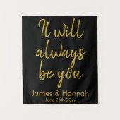 Schwarz-Gold-Hochzeitskabine im Hintergrund Dekora Wandteppich (Vorderseite)