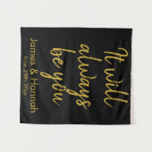 Schwarz-Gold-Hochzeitskabine im Hintergrund Dekora Wandteppich (Vorderseite (Horizontal))