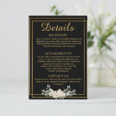 Schwarz-Gold-Hochzeitskarte Einladung (Stehend Vorderseite)