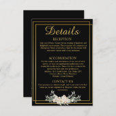 Schwarz-Gold-Hochzeitskarte Einladung (Vorne/Hinten)