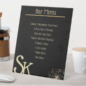 Schwarz-Gold-Hochzeitsmenü - Bar Sockelschild (In Situ)