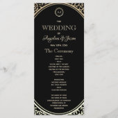 Schwarz-Gold-Hochzeitsprogramm Programm (Vorderseite)