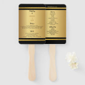 Schwarz-Gold-Hochzeitsprogramme Fächer (Vorne und Hinten)