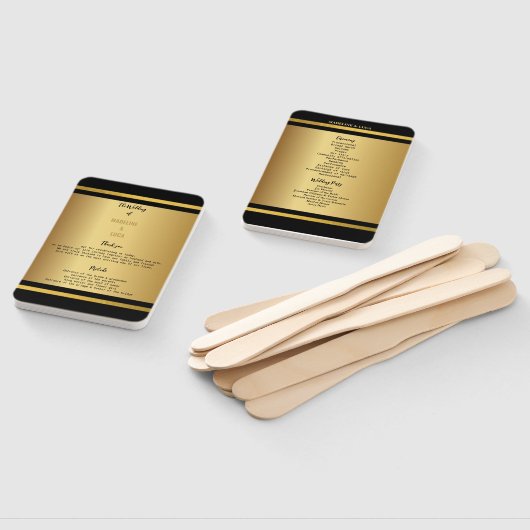 Schwarz-Gold-Hochzeitsprogramme Fächer (Non-assembled)