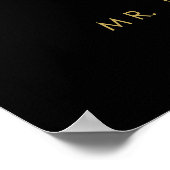 Schwarz-Gold-Hochzeitsschrift Poster (Ecke)