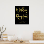 Schwarz-Gold-Hochzeitsschrift Poster (Küche)
