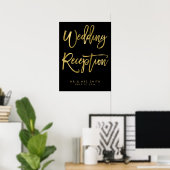 Schwarz-Gold-Hochzeitsschrift Poster (Heimbüro)