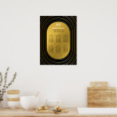 Schwarz-Gold-Hochzeitstabelle Poster (Küche)