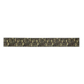 Schwarz/Gold-ID495 (handgezogenes Leaf-Muster) Satinband (Vorderseite)