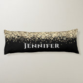 Schwarz-Gold-Imitate Glitzer Ästhetischer Individu Seitenschläferkissen (Rückseite)
