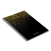 Schwarz-Gold-Imitate-Glitzer-Staub-Notebook Notizblock (Rechte Seite)
