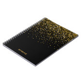 Schwarz-Gold-Imitate-Glitzer-Staub-Notebook Notizblock (Linke Seite)