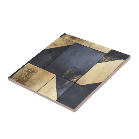 Schwarz-Gold-Industriemuster Fliese (Seite)