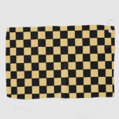 Schwarz-gold kariert golfhandtuch (Horizontal)