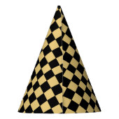 Schwarz-gold kariert partyhütchen (Rückseite)