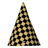 Schwarz-gold kariert partyhütchen (Rechts)