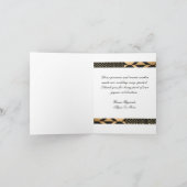 Schwarz - Gold Kente (weiß) Dankeskarte (Innenseite)