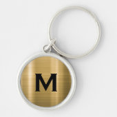 Schwarz-Gold-Klassik-Monogramm Schlüsselanhänger (Vorne)