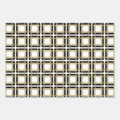 Schwarz Gold Klassiker Geschenkpapier Set (Vorderseite 2)