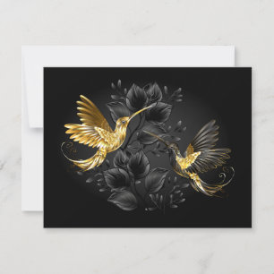 Schwarz-Gold-Kolibri Einladung