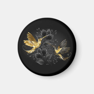 Schwarz-Gold-Kolibri Magnet