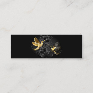 Schwarz-Gold-Kolibri Mini Visitenkarte