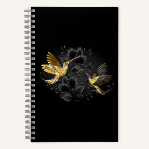 Schwarz-Gold-Kolibri Notizblock