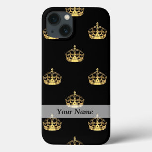 Schwarz-Gold-Kronenmuster Case-Mate iPhone Hülle