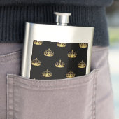 Schwarz-Gold-Kronenmuster Flachmann (Beispiel)
